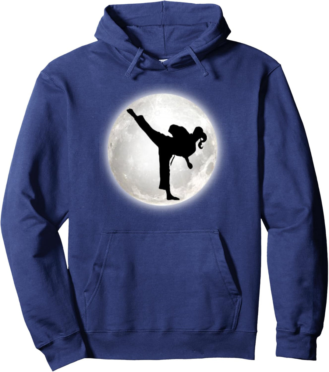 Taekwondo Mädchen im Mond für Mädchen The Kick Pullover Hoodie