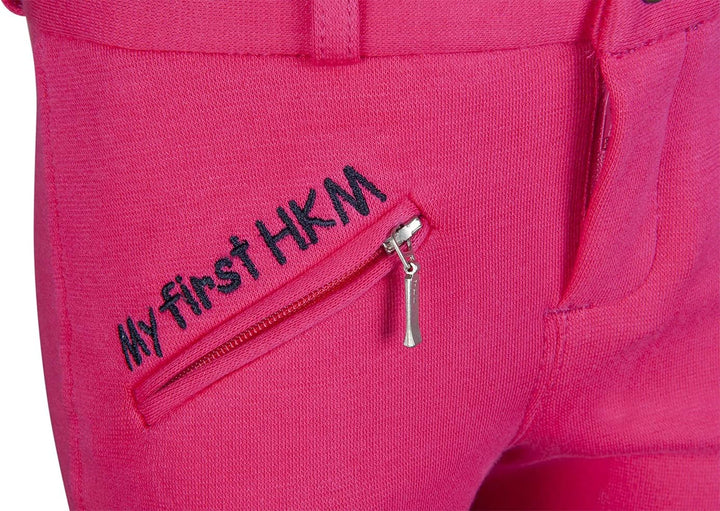HKM 5627 Reithose My First, Kniebesatz Oberstoff, Dunkelpink/Navy, 146