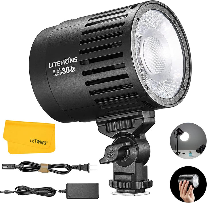 Godox LC30D LED Videoleuchte Litemons Tischplatte mit 5600K 33W 35800 LUX@0.5m CRI 95+/TLCl 96+ 8 Vo