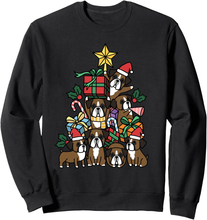 Weihnachtsbaum Boxer Hund Sweatshirt