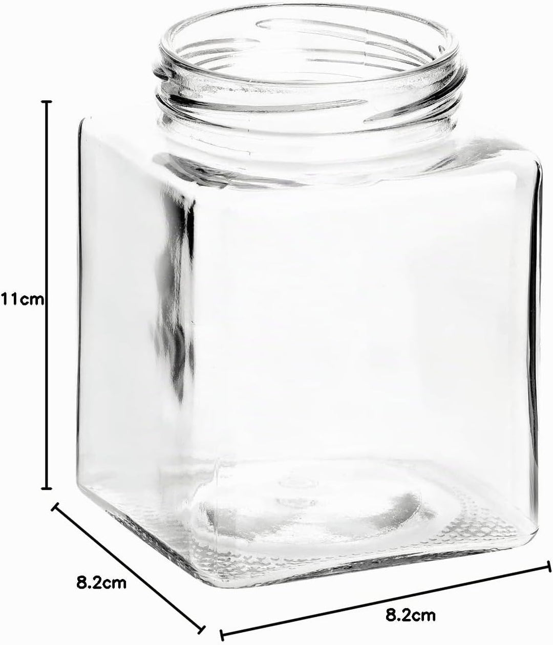 gouveo 24er Set Einmachgläser 500 ml eckig mit Schraub-Deckel schwarz - Grosse Vorratsgläser mit Dre