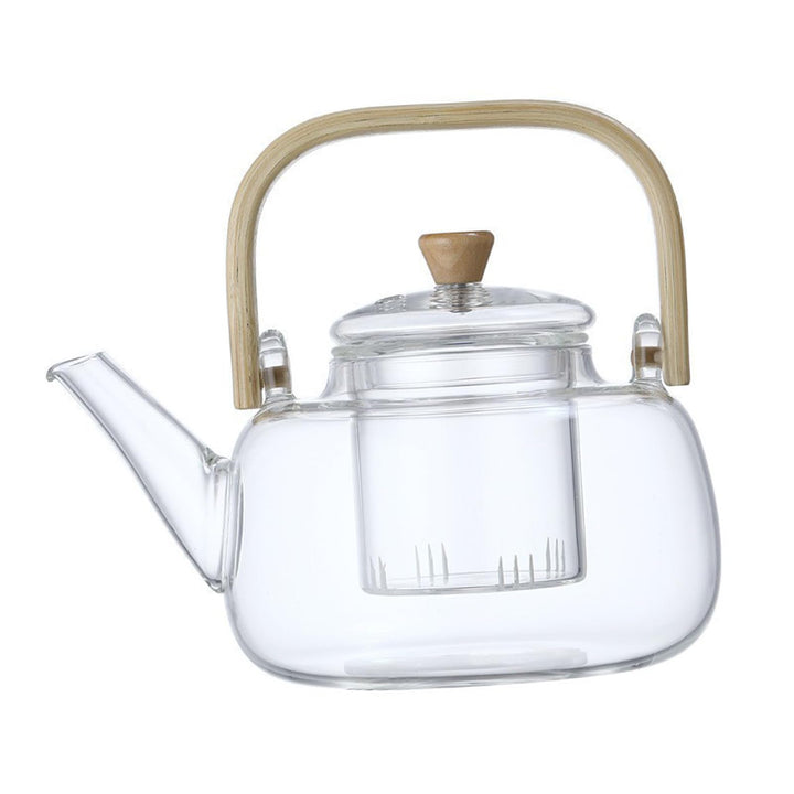 Fockety Glas-Haushaltsteekanne, 1000 Ml, Grosses Fassungsvermögen, Borosilikat-Teekessel für Familie