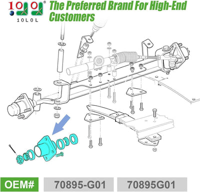 10L0L Vorderradnabe mit 4 Schrauben für EZGO 2001.5 Up Gas & Electric Golf Cart, OEM# 70895-G01 7089