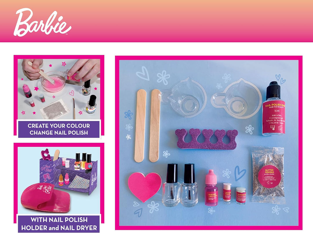 Lisciani - BARBIE - Nagelkunst - Farbwechsel - Kreatives Spiel - Glitzer und Glitzer - Nagellack, de