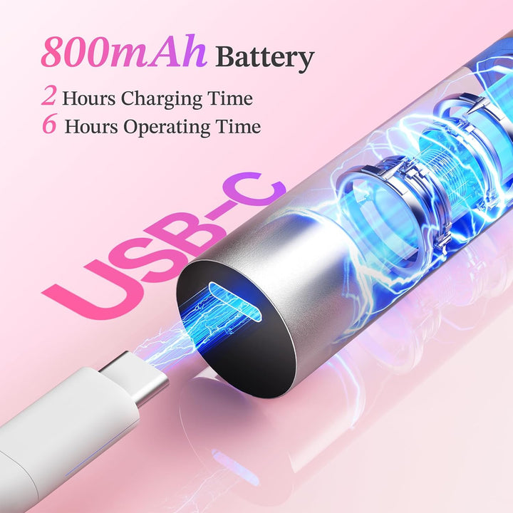Nagelfräser Kabellos, 13 in 1 Elektrische Nagelfeile - 35000 U/Min Nagelfräser für Gelnägel, Mit LCD