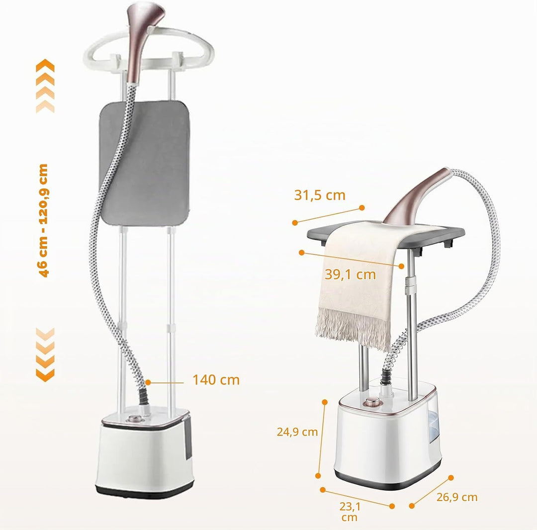 Dampfglätter Vertikaler Steamer, 2-in-1 Stand Dampfglätter mit Bügelbrett, 2000W Dampfbügelstation &amp;