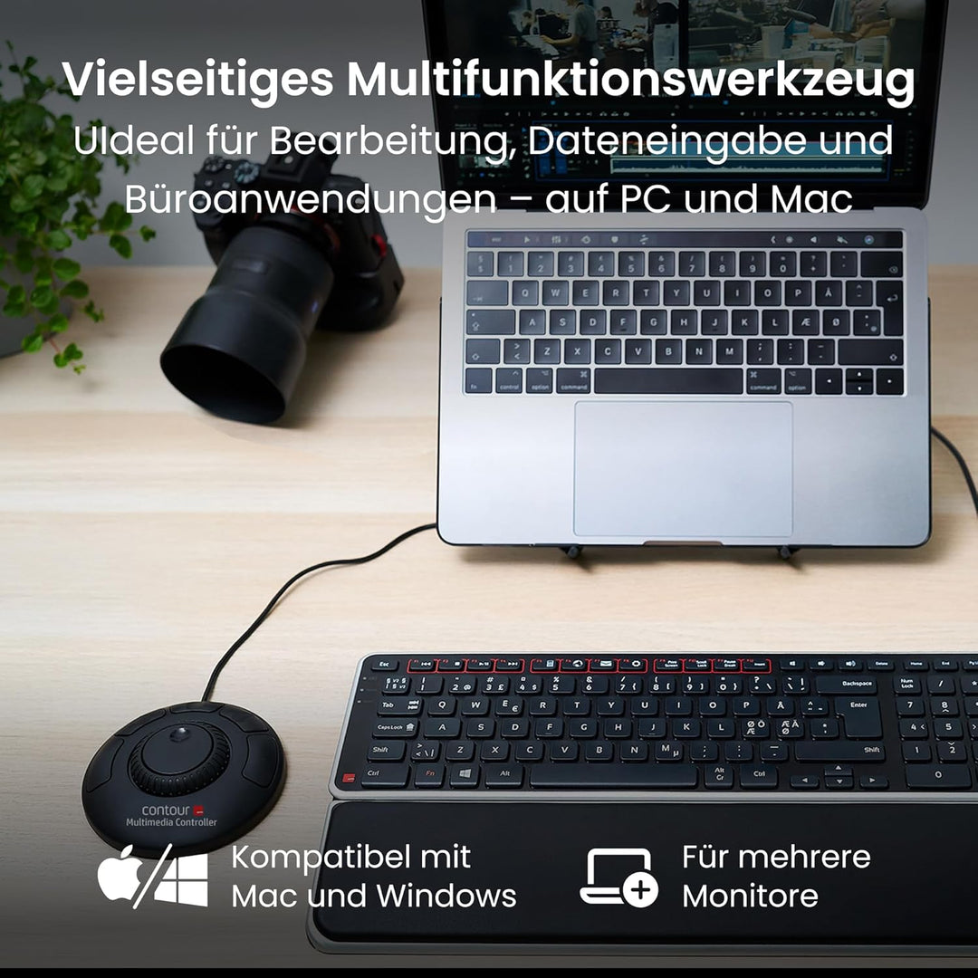 Contour Multimedia Controller Xpress | Ergonomisches Jog Wheel für Video/Music/Bildbearbeitung | USB