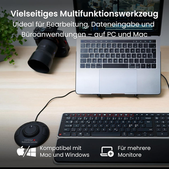 Contour Multimedia Controller Xpress | Ergonomisches Jog Wheel für Video/Music/Bildbearbeitung | USB