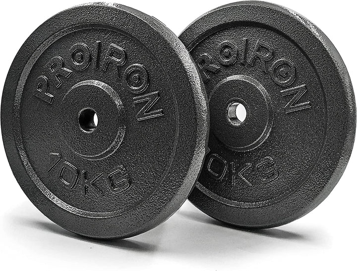 PROIRON Hantelscheiben-Set aus Gusseisen, 1,25 kg, 2,5 kg, 5 kg, 10 kg (verschiedene Grössen) für 2,