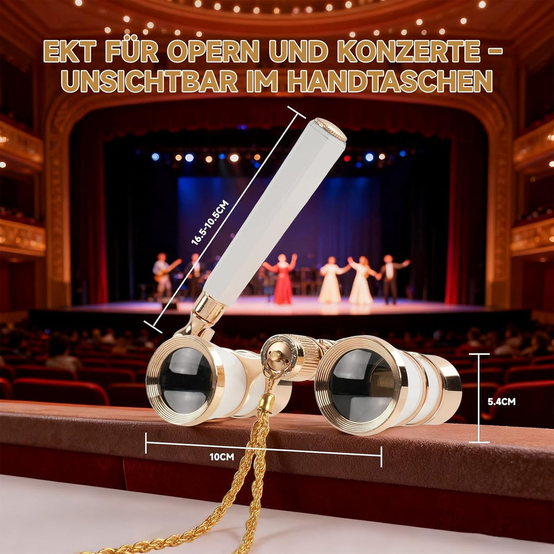 3X25 Glasfernglas mit verstellbarem Griff und Kette, BK7-Optiklinse, niedliches Mini-Theaterfernglas