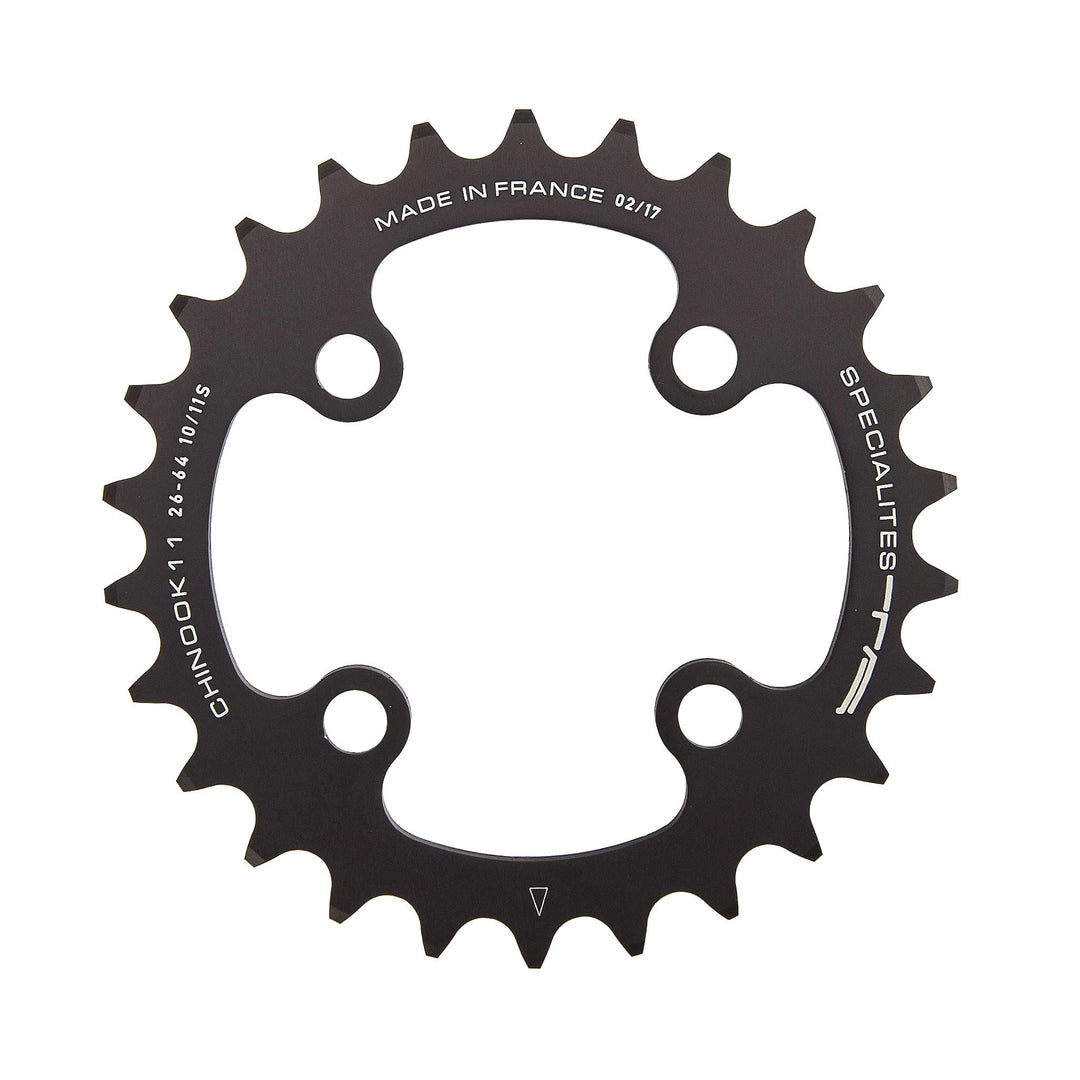 T.A. Specialites Chinook 104/64pcd 4 Arm 10/11 Gang Kettenblatt 22T Inner Schwarz, 22T Inner Schwarz