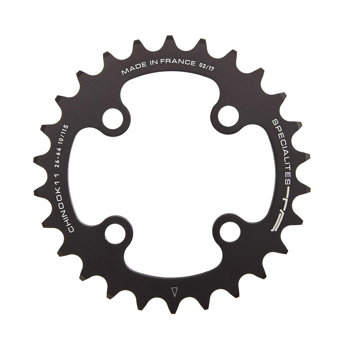 T.A. Specialites Chinook 104/64pcd 4 Arm 10/11 Gang Kettenblatt 22T Inner Schwarz, 22T Inner Schwarz