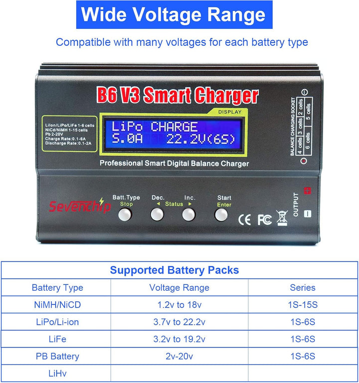 80W Lipo Ladegerät, IMAX B6 V3 lipo ladegerät Balancer für LiPo Li-Ionen-Lebensdauer NiCd NiMH LiHV