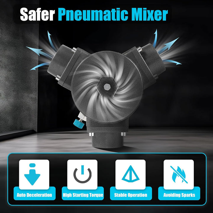 Pneumatischer Rührwerk, Edelstahl 1/2PS 2000 U/min Max. 190L Fassungsvermögen Für Lacke, Spachtelmas