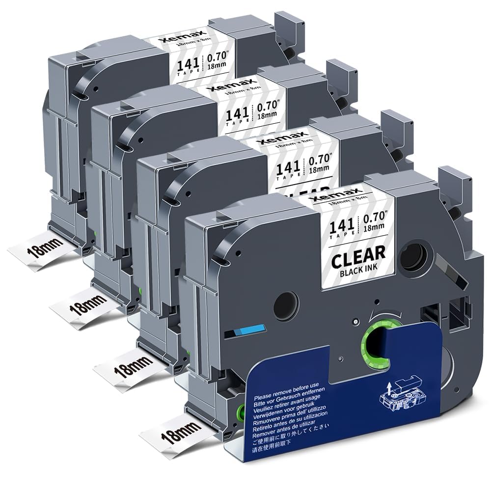 4x XemaX Etikettenband Kompatibel für Brother P-touch Bänder 18mm TZe-141 TZ-141 Schriftbänder Schwa