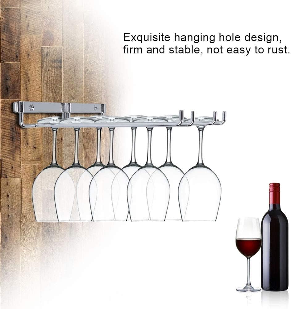 Weinschale Rack, Zweireihig Eisen Chrom Weingläser Halter unter Schrank Regal Wand Stemware Rack für