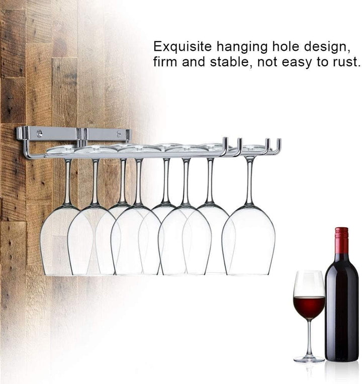 Weinschale Rack, Zweireihig Eisen Chrom Weingläser Halter unter Schrank Regal Wand Stemware Rack für