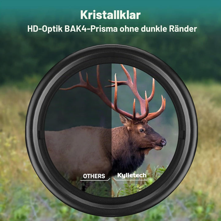 Kylietech Fernglas 12x42 HD Kompakte Ferngläser wasserdicht für Vogelbeobachtung, Wandern, Jagd, Sig