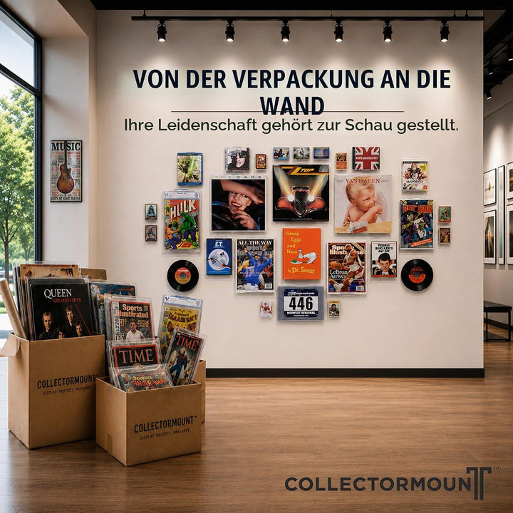 CollectorMount Vinyl-Schallplattenständer und Wandhalterung für Albummontage, Unsichtbar und Einstel