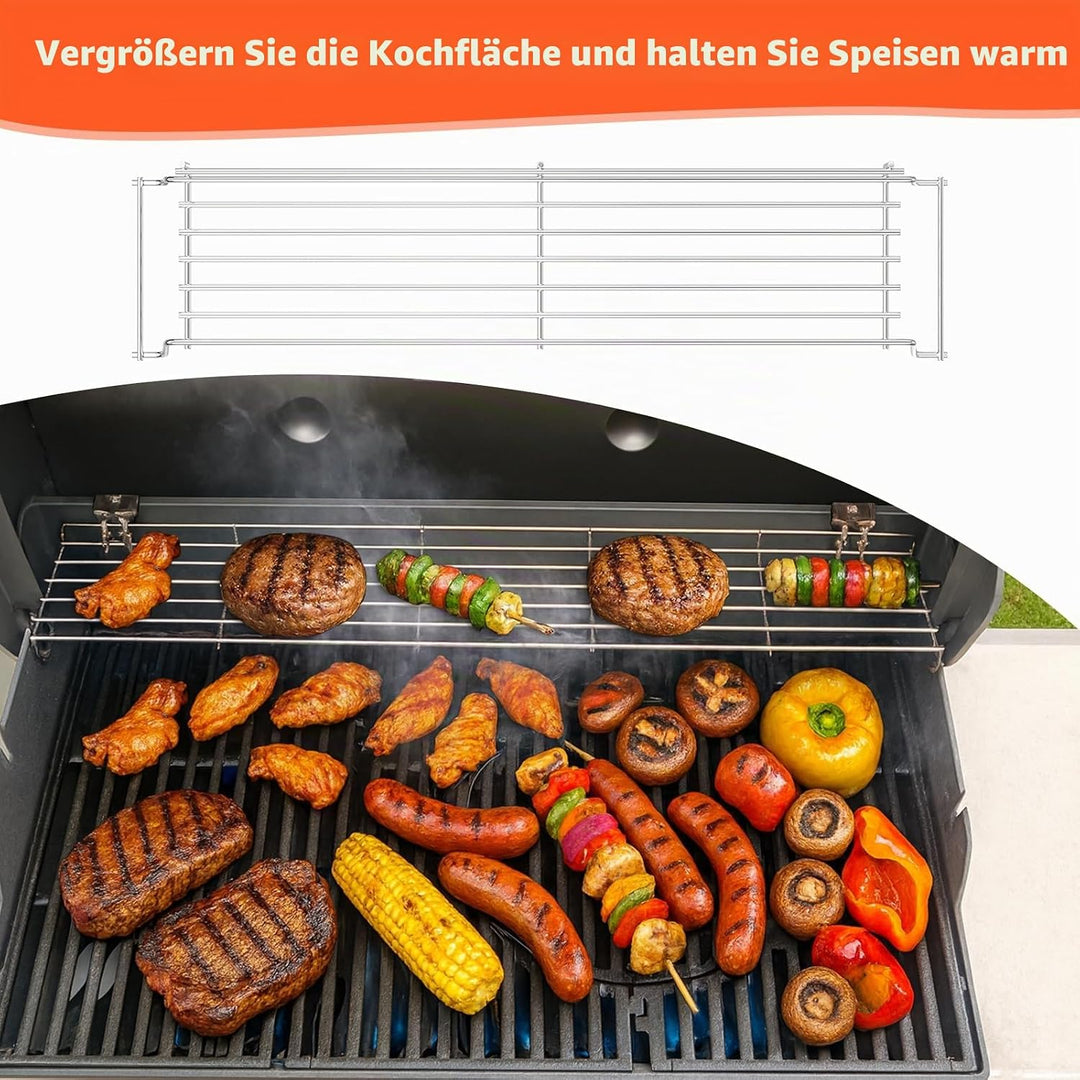 QuliMetal 67,9cm Edelstahl Warmhalterost Passend für Weber Genesis 300 Serie E320 E330 S310 S320 S33