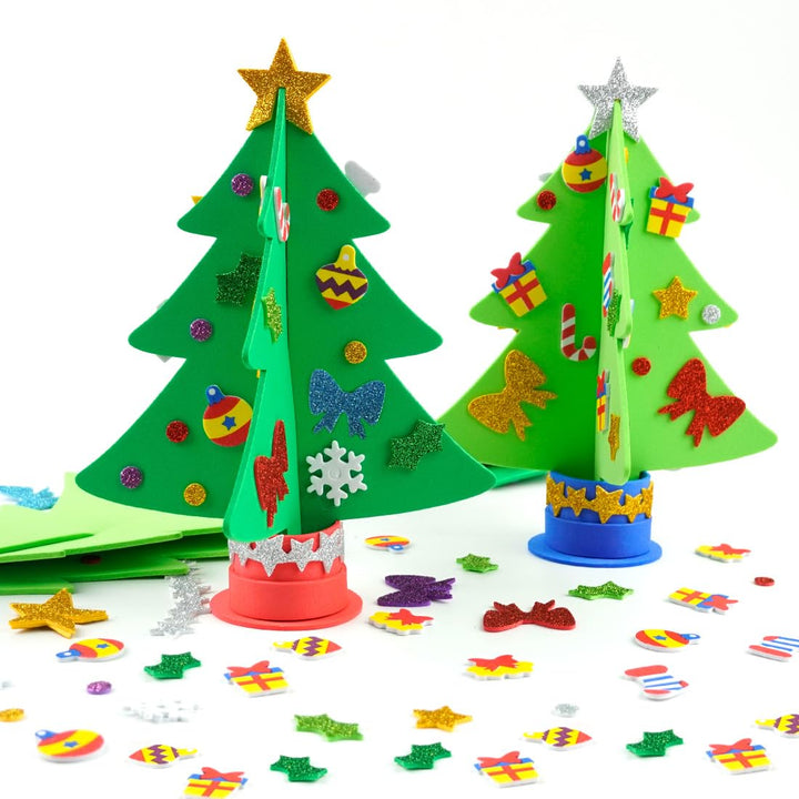 6 Stück Weihnachtsbaum Bastelset, Weihnachtsdeko Basteln Kinder, Kreative Bastelset Weihnachten Kind