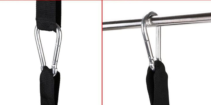 HemeraPhit Bauchgurt Arm Hänger Gürtel Pull Up Crunch Sling Workout verstellbar Schwarz, Schwarz