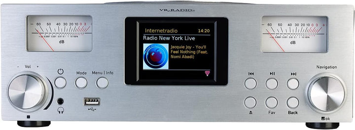 VR-Radio Kompaktanlagen: Micro-Stereoanlage: Webradio, DAB+, CD, Bluetooth, App, 300 W, Silber (DAB