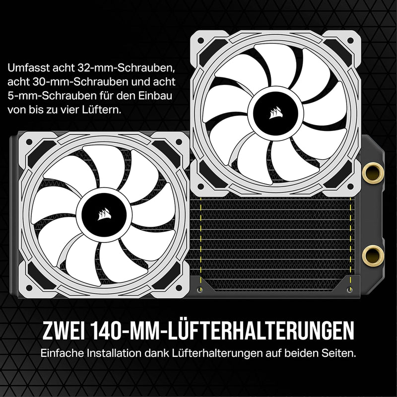 Corsair Hydro X Series XR5 280 mm NEO Radiator für Wasserkühlung – Kupferkanäle – Optimiert für Gerä