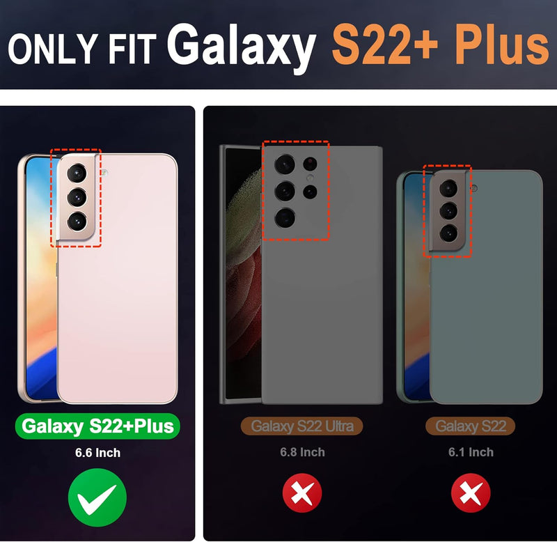 SHIELDON Galaxy S22+ Hülle 5G, Klappbare Handyhülle [Echt Rindsleder] [RFID-Sperre] [Standfunktion]