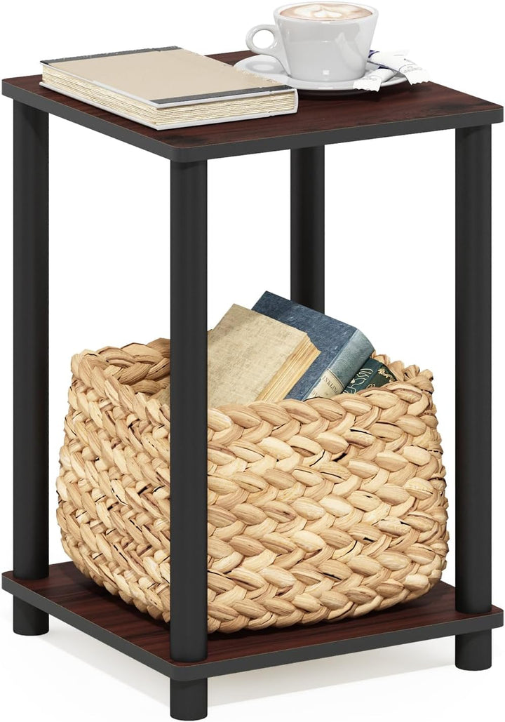 Furinno Haydn Beistelltisch, eiche, Dunkle Kirsche/Schwarz, 34.04 x 34.04 x 50.8 cm Dunkle Kirsche /