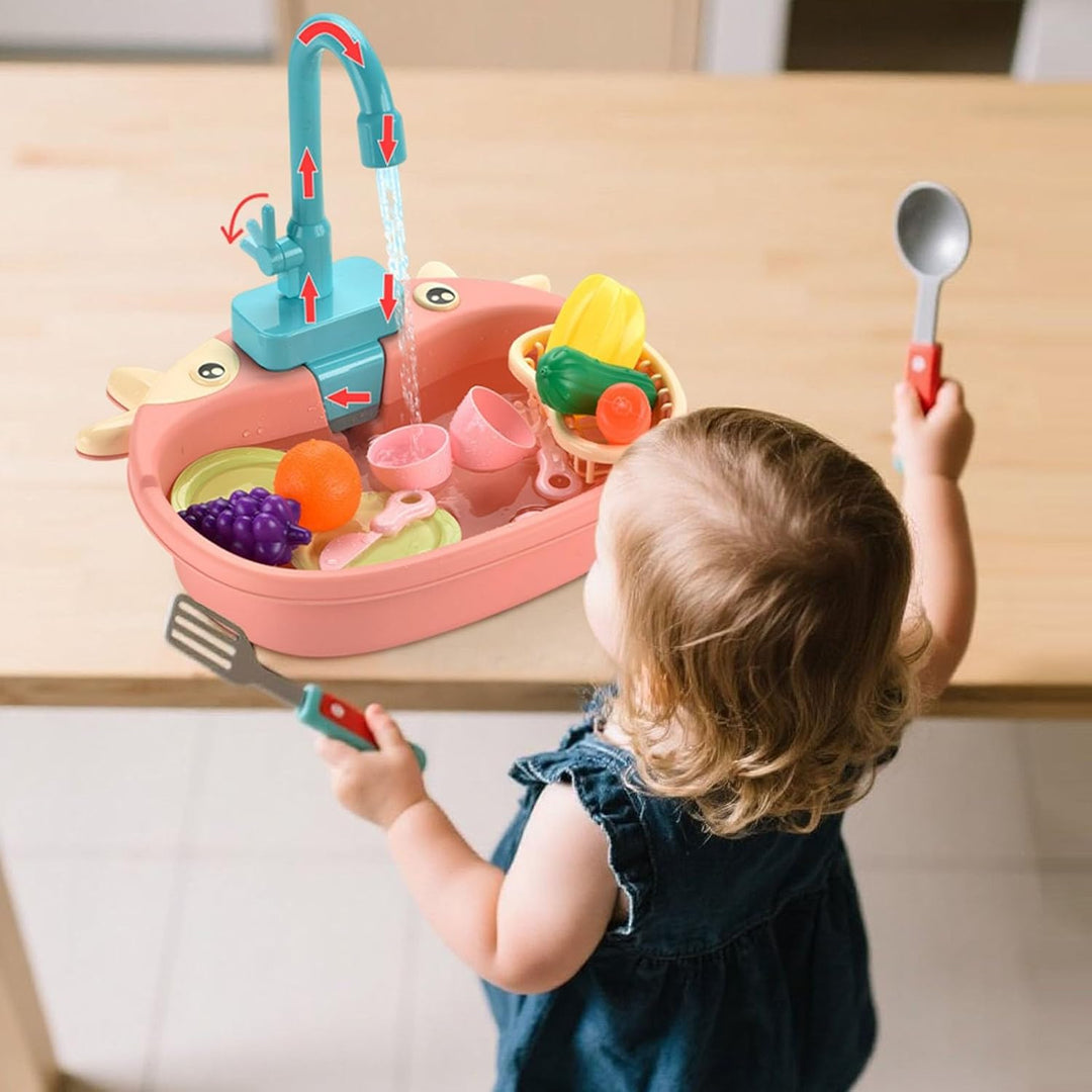 Kinder Küchenspüle Spielzeug Geschirrspüler Spielspielzeug Automatischer Wasserhahn Zubehör Künstlic
