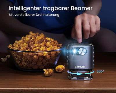 Mini Beamer, DLP Ultrakurzdistanz Beamer mit Android 11.0, Eingebautem Akku, WiFi Bluetooth Portable