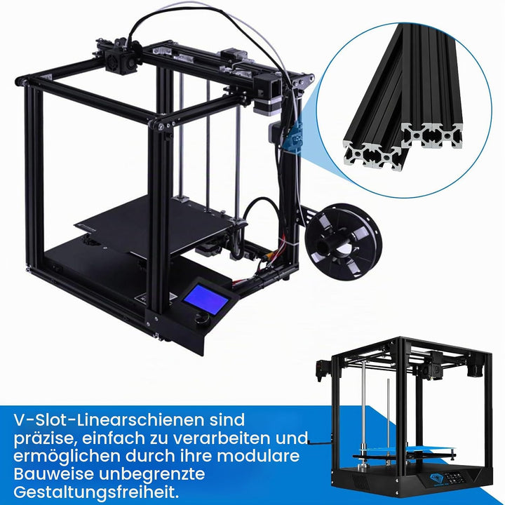 4 Stück V Typ Systemprofile 2020 250mm Aluminiumprofil Extrusions Eloxierte Linearschiene 20x20 Alup