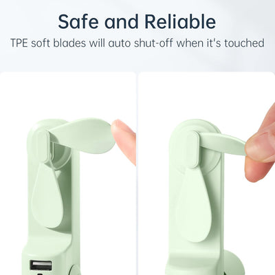 JISULIFE Handventilator, Mini Tragbarer Handventilator, Batteriebetrieben [14-21 Stunden], Wiederauf