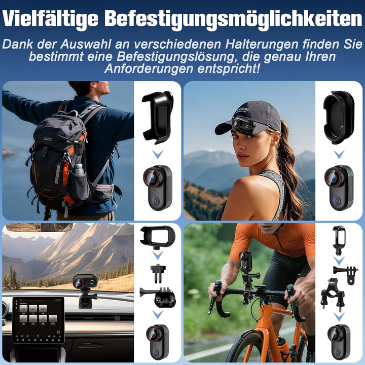 LXMIMI Action Kamera WiFi 4k, Magnetische Mini Action Kamera mit 1,47 Zoll Display, 16G WiFi Action