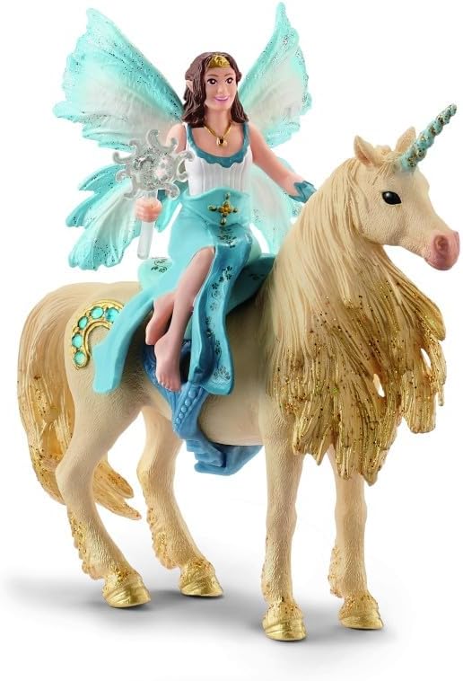 Schleich 42508 Eyela Riding on Golden Unicorn Bayala, 16 x 19 x 25.5 cm Standardverpackung, Standard