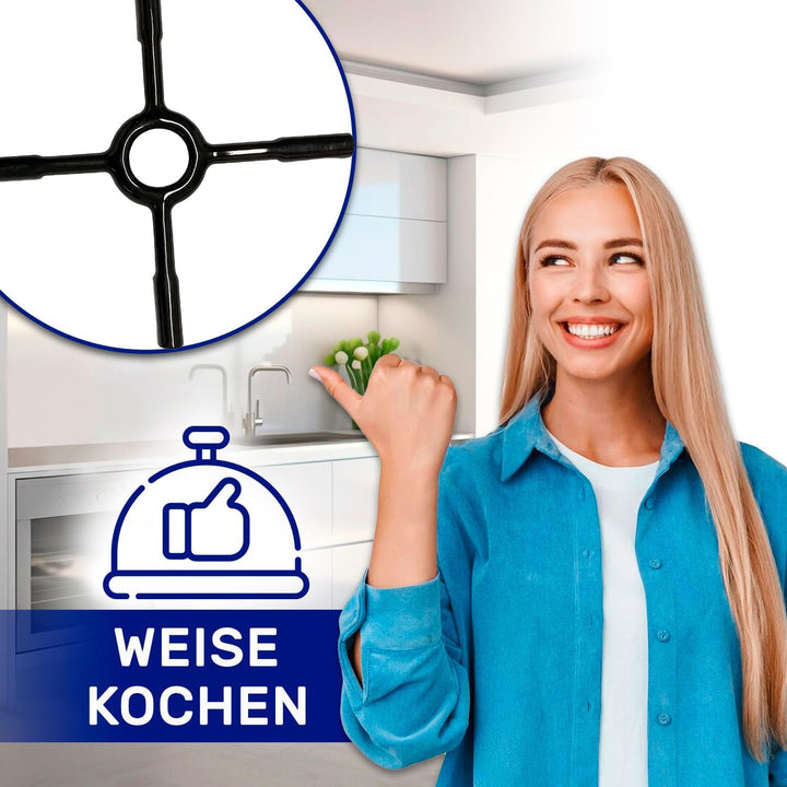 Universalle Gasherd Aufsatz 150 mm aus Emailliertem Schwarzem Metall - Verwendet wie Espressokocher