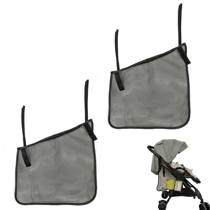 2 Stück Kinderwagen Seitentasche Organizer 40x38x38x26 cm Aufbewahrungstasche mit verstellbaren Riem