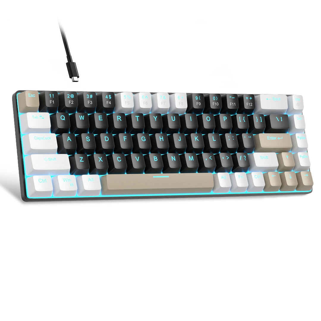 MageGee MK-Box Tragbare 60 % mechanische Gaming-Tastatur, LED-Hintergrundbeleuchtung, kompakt, 68 Ta