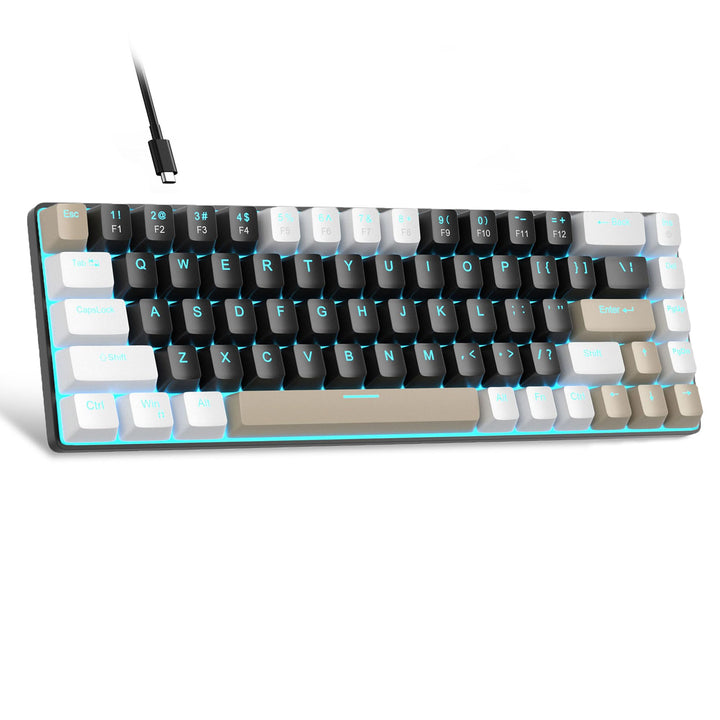 MageGee MK-Box Tragbare 60 % mechanische Gaming-Tastatur, LED-Hintergrundbeleuchtung, kompakt, 68 Ta