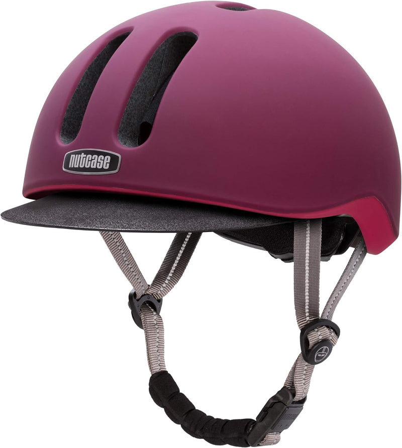 Nutcase - Metroride, Fahrradhelm für Erwachsene, L-XL granatrot, L-XL granatrot