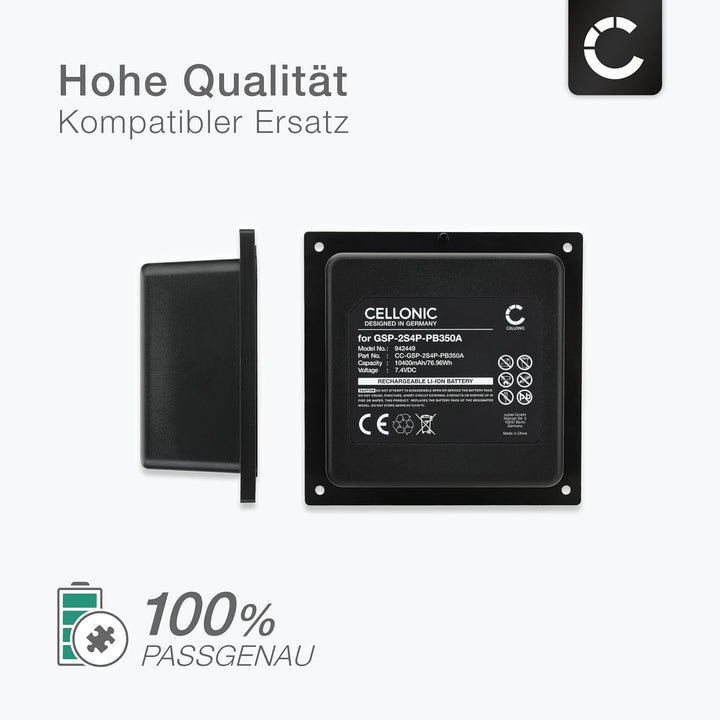 CELLONIC, Lautsprecherakku kompatibel mit JBL PartyBox 310 (10400mAh, 7.4V) Ersatzakku GSP-2S4P-PB35