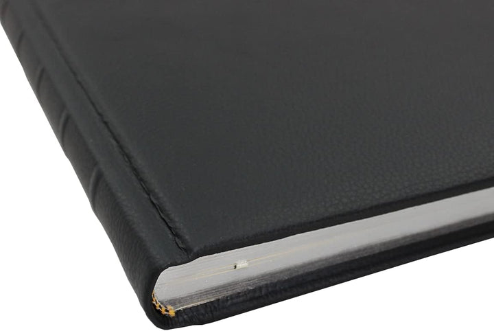 Gästebuch Leder schwarz mit Silberschnittblock und Prägung"Gästebuch"