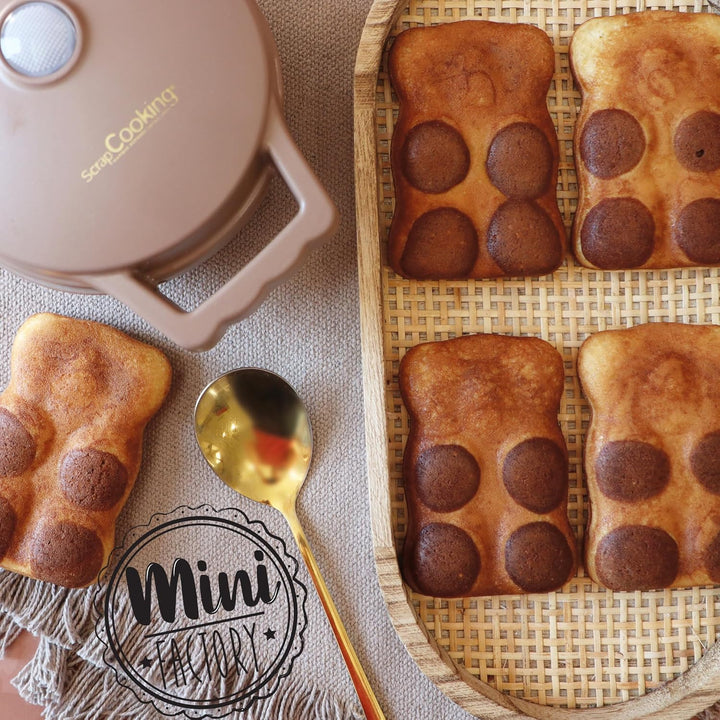 ScrapCooking – Mini-Bär Factory – Elektrisches Bärenkuchen-Gerät – Antihaft-Platte – Backgerät – Ges