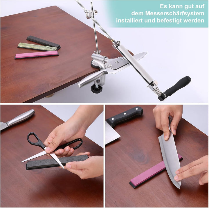 IMAGE Schleifstein Set 4 Stück Messer Abziehstein Wetzstein mit Körnung 3000/6000/8000/10000 Messers