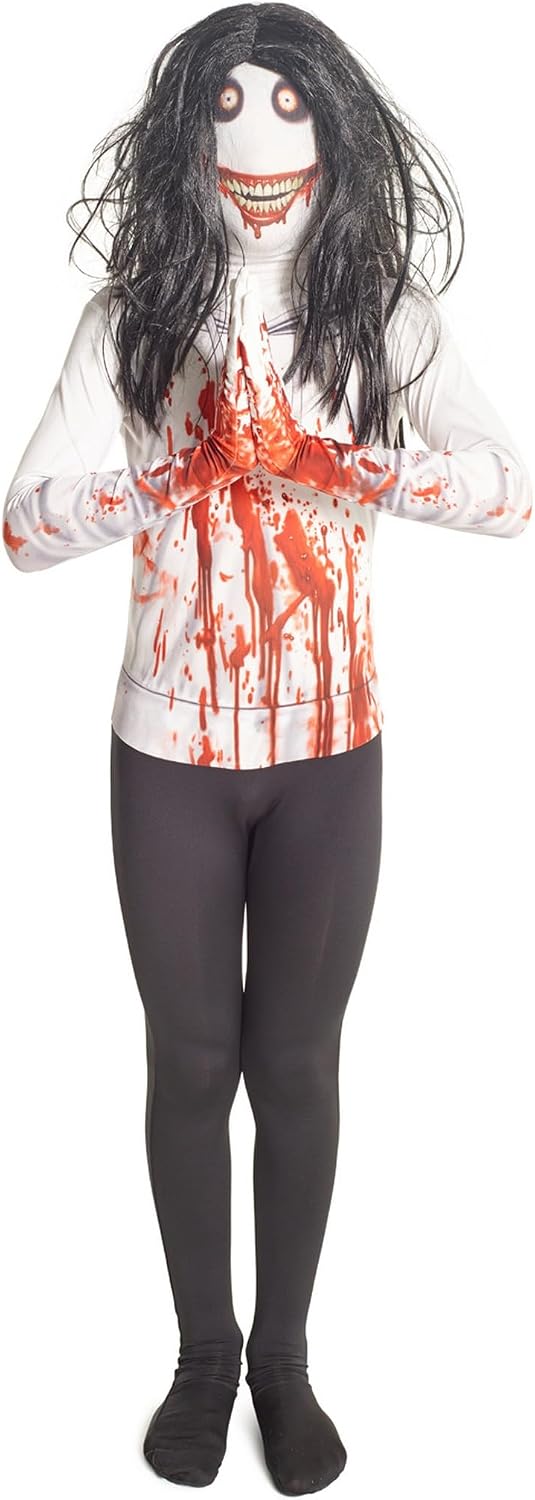 Morphsuits Costumes KPJKL - Jeff the Killer Kind Morphsuit Verrücktes Kleid Kostüm, L, 136 - 152 cm