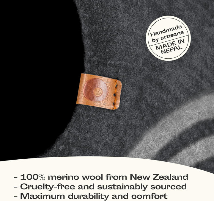 MEOWFIA Katzenbett Höhle – Umweltfreundliche Betten aus 100% Merinowolle für Katzen und Kätzchen (L,