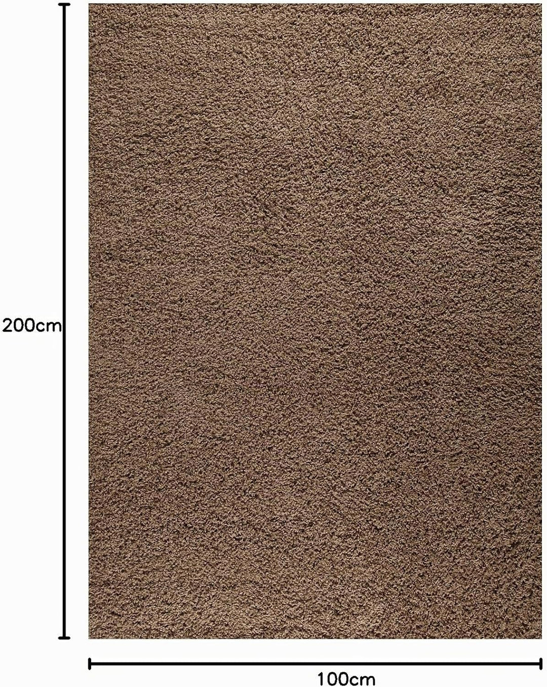 VIMODA Prime Shaggy Teppich Hochflor Langflor Teppiche Modern Einfarbig Nougat Hellbraun, Masse:100x