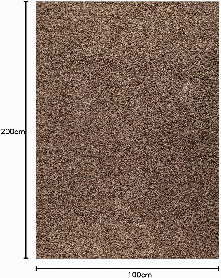 VIMODA Prime Shaggy Teppich Hochflor Langflor Teppiche Modern Einfarbig Nougat Hellbraun, Masse:100x