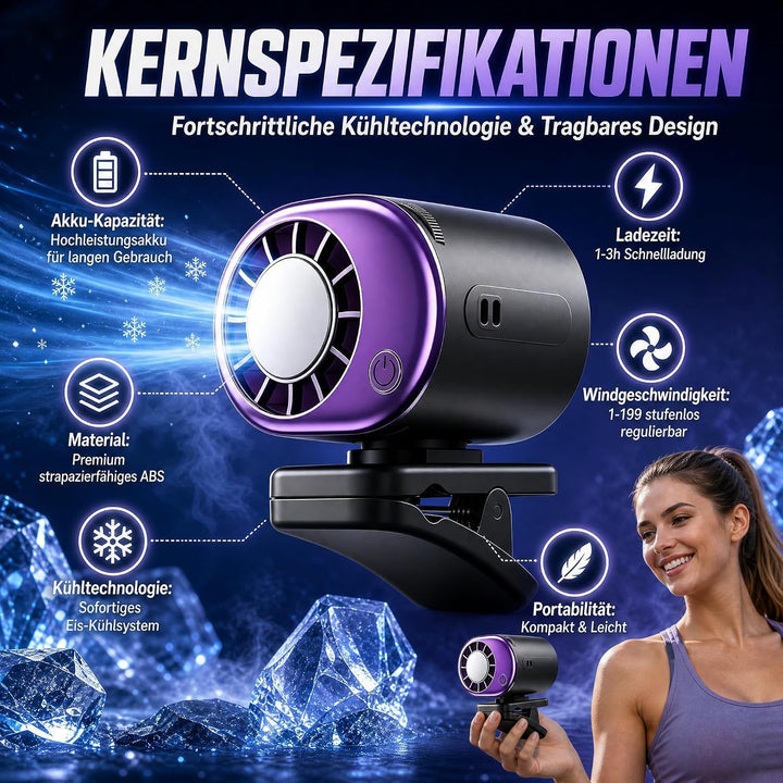 Auto Ventilator, Auto Klimaanlage, Auto Clip on Klimaanlage Ventilator mit LED Display, Halbkühlungs